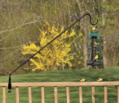 Image showing  Deck Hook 12MM Black (2 Pack) Super Strong 37-Inch Length for Bird Feeders, Plant Hangers, Hanging Baskets, Deck Railing