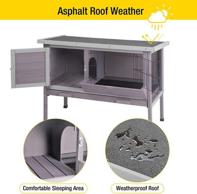 Image showing  1-Story Indoor/Outdoor Rabbit Hutch, Upgrade with Metal Wire Pan, 28 x 36 x 18in.