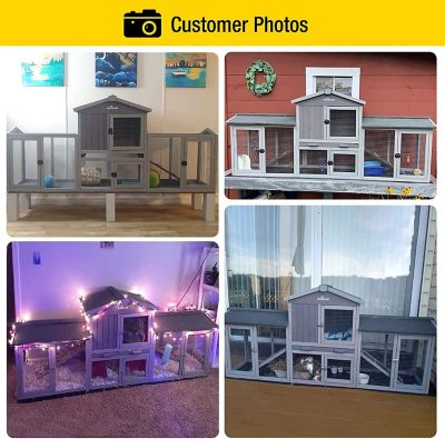 Image showing 5 th Aivituvin 2-Story Indoor/Outdoor Rabbit Hutch Chicken Coop, Extra Large, 34 x 88 x 20.5in.