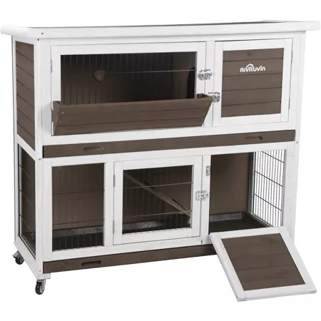 Aivituvin 2-Tier Indoor/Outdoor Rabbit Hutch 42" x 47" x 20" Rabbit Hutches