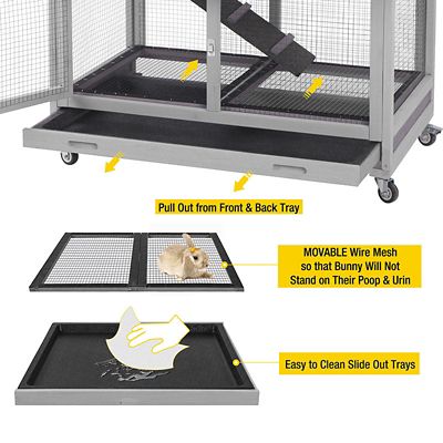 Image showing  2-Story Indoor/Outdoor Bunny Hutch, 34 in. x 41 in. x 26 in., AIR10