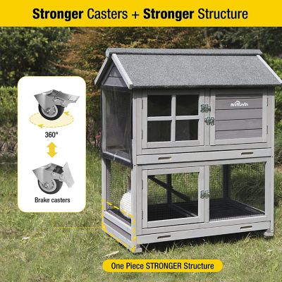 Image showing  2-Story Indoor/Outdoor Wire-Bottom Rabbit Hutch, 44 in. x 39 in. x 26 in.