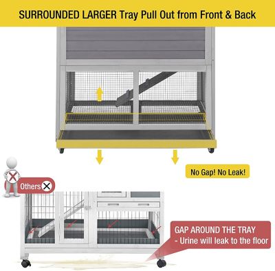 Image showing  2-Story Indoor/Outdoor Wire-Bottom Rabbit Hutch, 44 in. x 39 in. x 26 in.