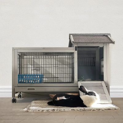 Image showing  1-Story Indoor/Outdoor Rabbit Hutch Bunny Cage, 28 in. x 40 in. x 24 in.