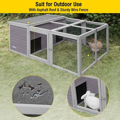 Image showing  Outdoor Rabbit Hutch with Runs Waterproof Bunny Hutch, AIR28
