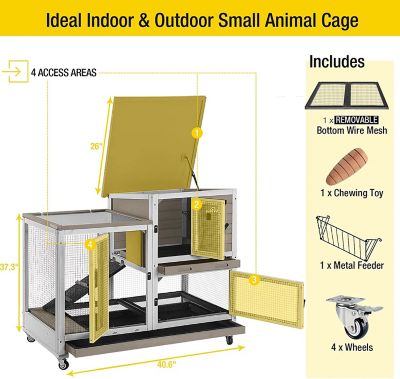 Image showing 5 th Aivituvin 2-Story Indoor/Outdoor Bunny Hutch, 34 in. x 41 in. x 26 in., AIR36