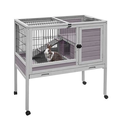 Aivituvin Small Rabbit Hutch with Pull Out Tray