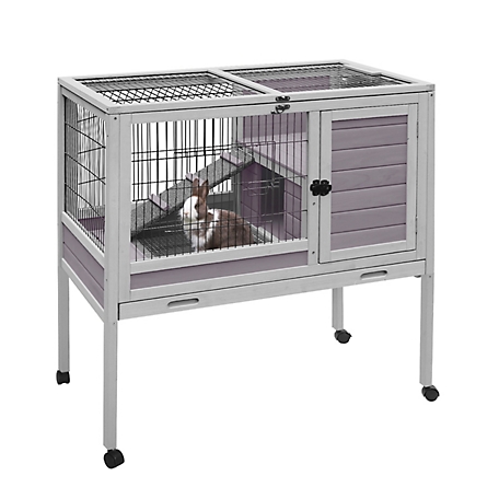 Aivituvin Small Rabbit Hutch with Pull Out Tray