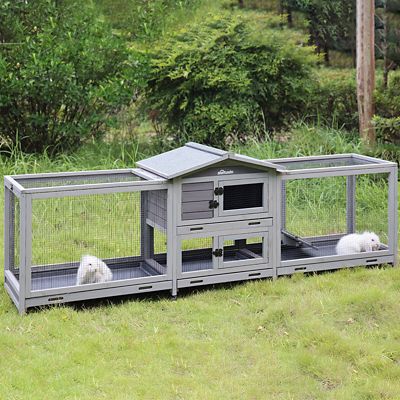 Image showing  2-Story Indoor/Outdoor Easy-Moving Bunny Hutch, Large, 33.5 in. x 94 in. x 16.7 in.