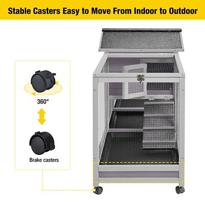 Image showing  2-Story Indoor/Outdoor Easy-Moving Bunny Hutch, Large, 33.5 in. x 94 in. x 16.7 in.