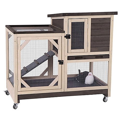 Aivituvin Large Indoor Rabbit Hutch with Pull Out Tray