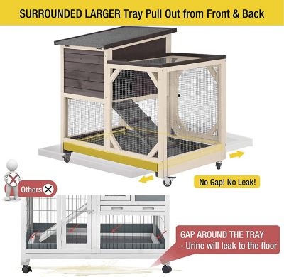 Image showing  2-Story Indoor/Outdoor Rabbit Hutch with Pull-Out Tray, Large, 37 in. x 41 in. x 26 in.