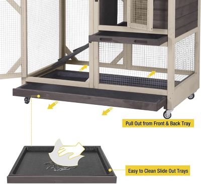 Image showing  2-Story Indoor/Outdoor Rabbit Hutch with Pull-Out Tray, Large, 37 in. x 41 in. x 26 in.