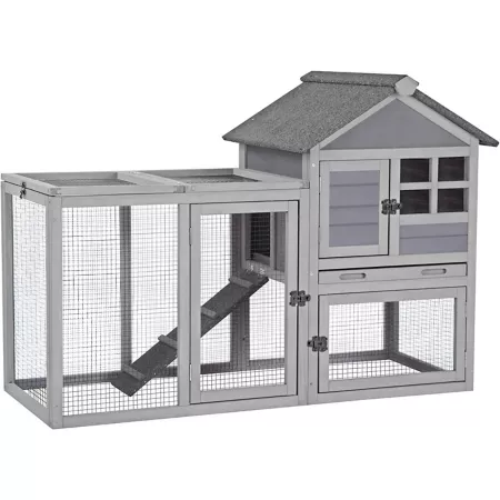 Aivituvin 2 Tier Indoor/Outdoor Large Rabbit Cage with Leak-Free Tray 36" x 52" x 25" Rabbit Hutches