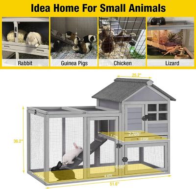 Image showing 5 th Aivituvin 2-Story Indoor/Outdoor Big Bunny Cage with No-Leak Tray, 36 in. x 52 in. x 25 in.