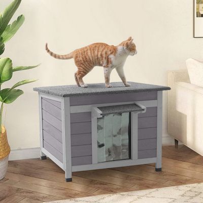 Image showing 8 th Aivituvin Indoor/Outdoor Wooden Cat House, AIR12-B