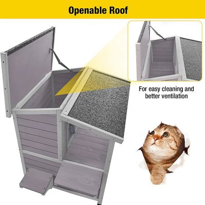 Image showing  Indoor/Outdoor Wooden Cat House, AIR33