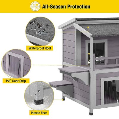 Image showing  Indoor/Outdoor Wooden Cat House, AIR33