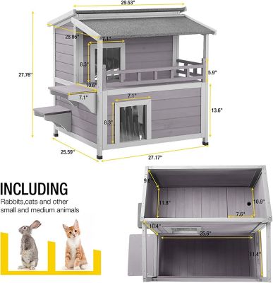 Image showing 5 th Aivituvin Indoor/Outdoor Wooden Cat House, AIR33