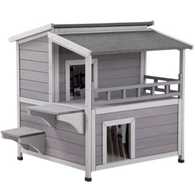 Image showing 6 th Aivituvin Indoor/Outdoor Wooden Cat House, AIR33