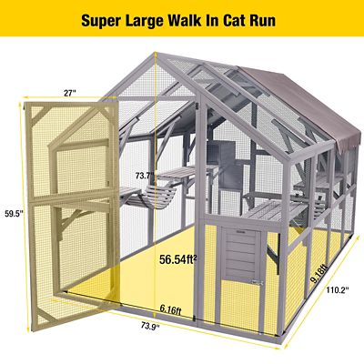 Image showing 6 th Aivituvin Outdoor Cat Run Large Cat Enclosure