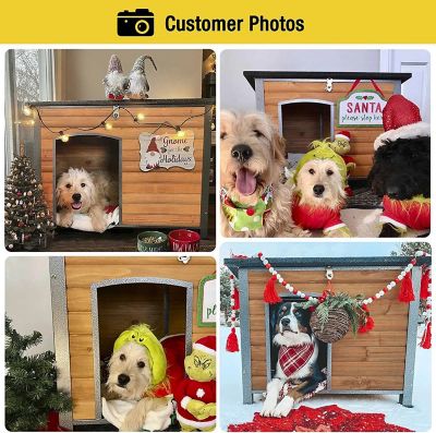 Image showing 5 th Aivituvin Heavy-Duty Indoor/Outdoor Wooden Dog Crates House with Iron Frame, 33 x 22 x 25in.