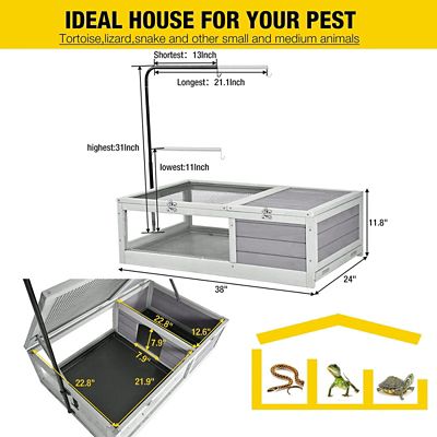 Image showing 5 th Aivituvin Wooden Tortoise Habitat Reptile Cage