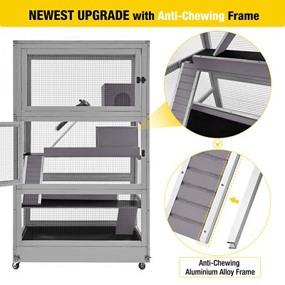 Image showing  Large Wooden Chinchilla and Ferret Cage, 63 in. x 25 in.