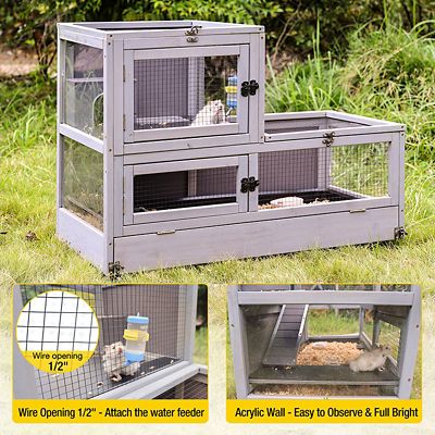 Image showing  Wooden Hamster Cage for Dwarf Syrian Hamsters