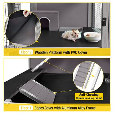 Image showing  Wooden Hamster Cage for Dwarf Syrian Hamsters