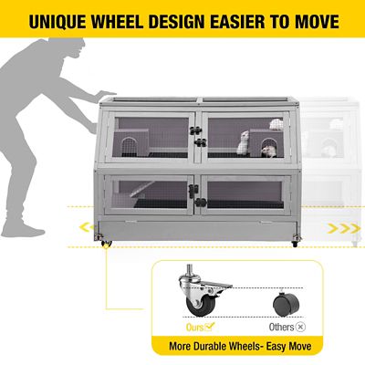 Image showing  Large 2-Level Guinea Pig and Hamster Cage on Wheels, 39.45 in. x 19.7 in.