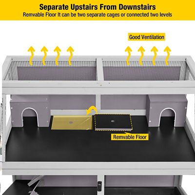 Image showing  Large 2-Level Guinea Pig and Hamster Cage on Wheels, 39.45 in. x 19.7 in.