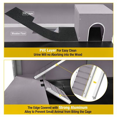 Image showing  Large 2-Level Guinea Pig and Hamster Cage on Wheels, 39.45 in. x 19.7 in.