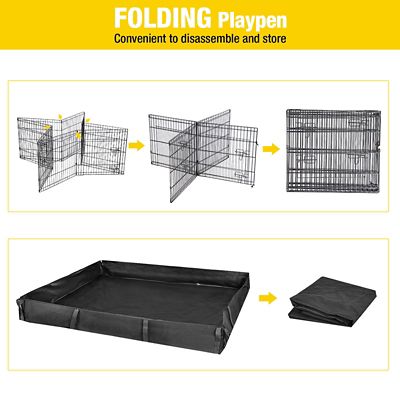 Image showing  Indoor/Outdoor Portable Pet Play Pen with Floor, Small, Combines with Rabbit Hutch