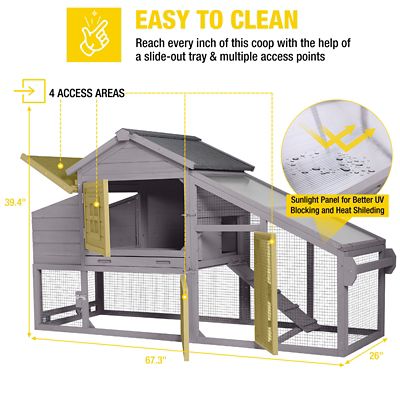 Image showing  Wooden Chicken Coop, 1 to 2 Chicken Capacity