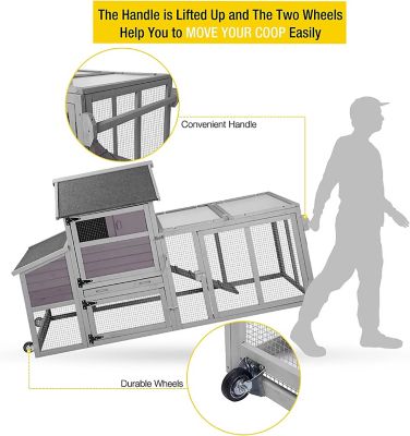 Image showing  Chicken Tractor Mobile Chicken Coop, 2 to 4 Chicken Capacity
