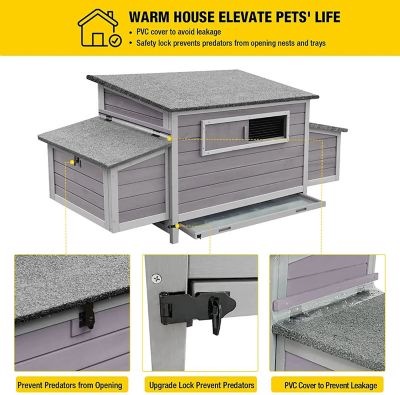 Image showing  Large Chicken Coop with Run, 4 to 6 Chicken Capacity
