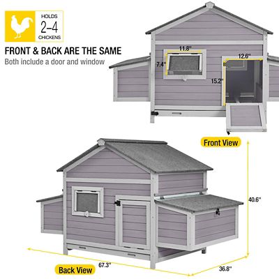 Image showing  Wooden Chicken Hen House, 3 to 4 Chicken Capacity