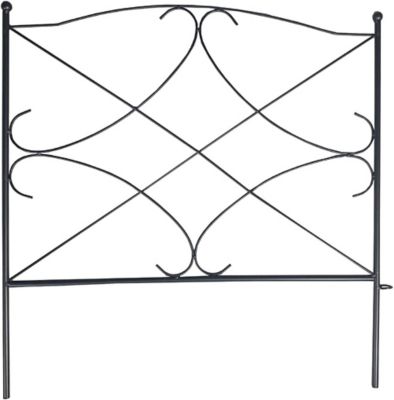 Image showing  10 ft. x 24 in. Galvanized Rustproof Garden Fence, Black, 5-Pack