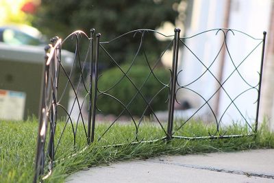Image showing  10 ft. x 24 in. Galvanized Rustproof Garden Fence, Black, 5-Pack