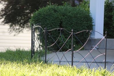 Image showing  10 ft. x 24 in. Galvanized Rustproof Garden Fence, Black, 5-Pack