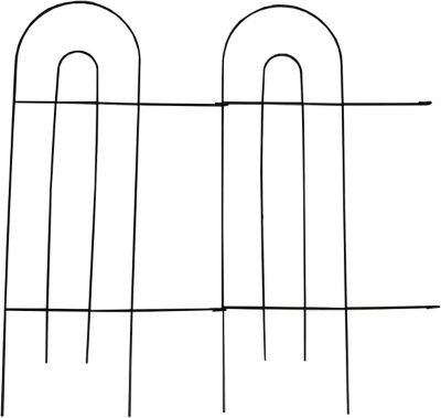 Image showing  20 ft. x 32 in. Galvanized Rustproof Garden Fence, Black, 14-Pack