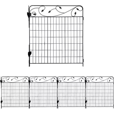 Ashman 3 ft x 44 in Black Garden Fence 4-Pack Garden Fencing