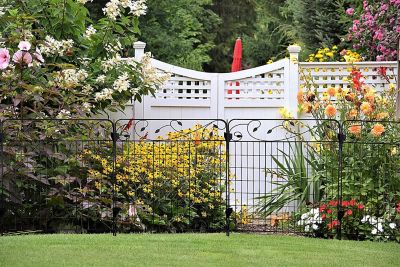 Image showing  3 ft. x 44 in. Garden Fence, Black, 4-Pack