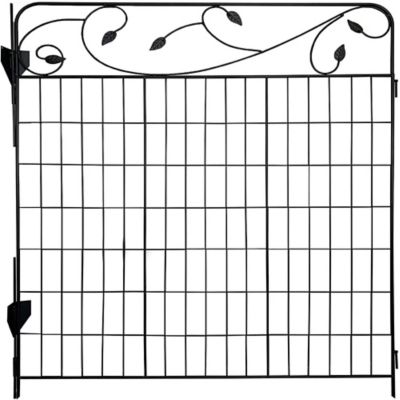 Image showing  3 ft. x 44 in. Garden Fence, Black, 4-Pack
