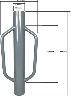 Image showing  7.5 in. Heavy-Duty Post Driver, 24 in., Rammer for Installing Fence Posts, Corrosion-Resistant, POSTDRIVERSMALL