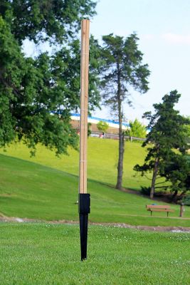 Image showing  Fence Post Anchor 30 in. Tall, 3.25 x 3.25 in. Wide, Ideal for securing Mailbox Posts, Deck Posts, 2 Pack