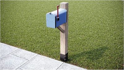 Image showing 7 th Ashman Fence Post Anchor 30 in. Tall, 3.25 x 3.25 in. Wide, Ideal for securing Mailbox Posts, Deck Posts, 2 Pack