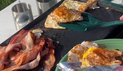 Image showing 8 th Mr. Outdoors Cookout 3 pc. Gift Pack (Includes Double Butane Stove, Griddle & 10 pc. Utensil Kit), MOC2SGP