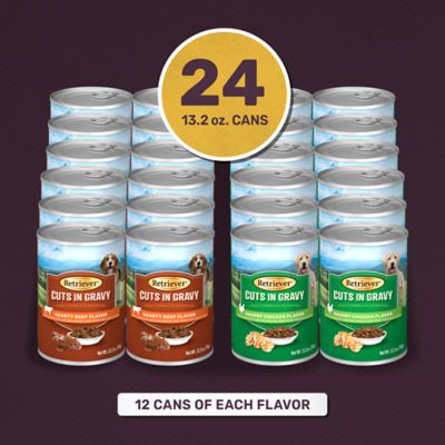 Image showing  Adult Cuts in Gravy Hearty Beef and Savory Chicken Flavor Variety Pack Wet Dog Food, 13.2 oz., 24 pk.